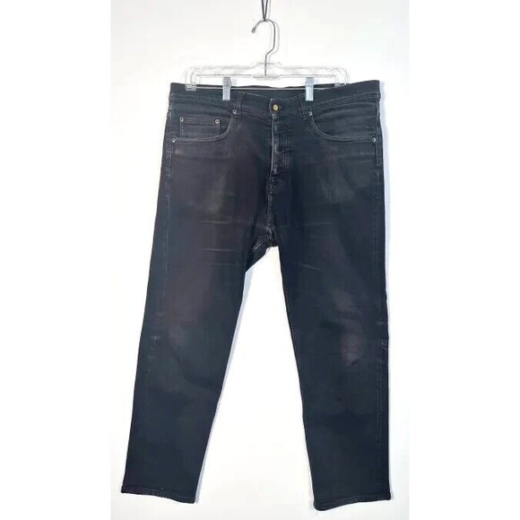 Cheap Monday Jeans Men’s 34/32 Dark Denim Black Straight Leg In Law - Picture 1 of 10